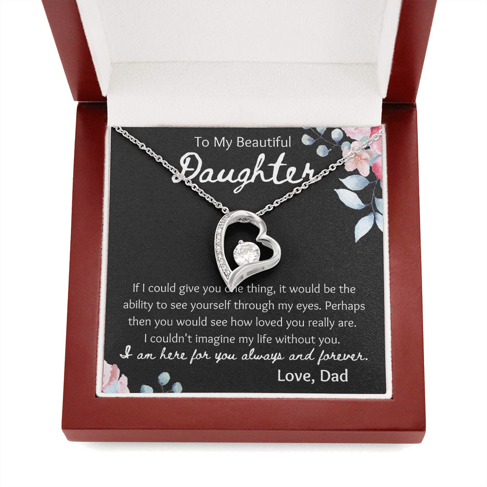 To My Beautiful Daughter Heart Necklace