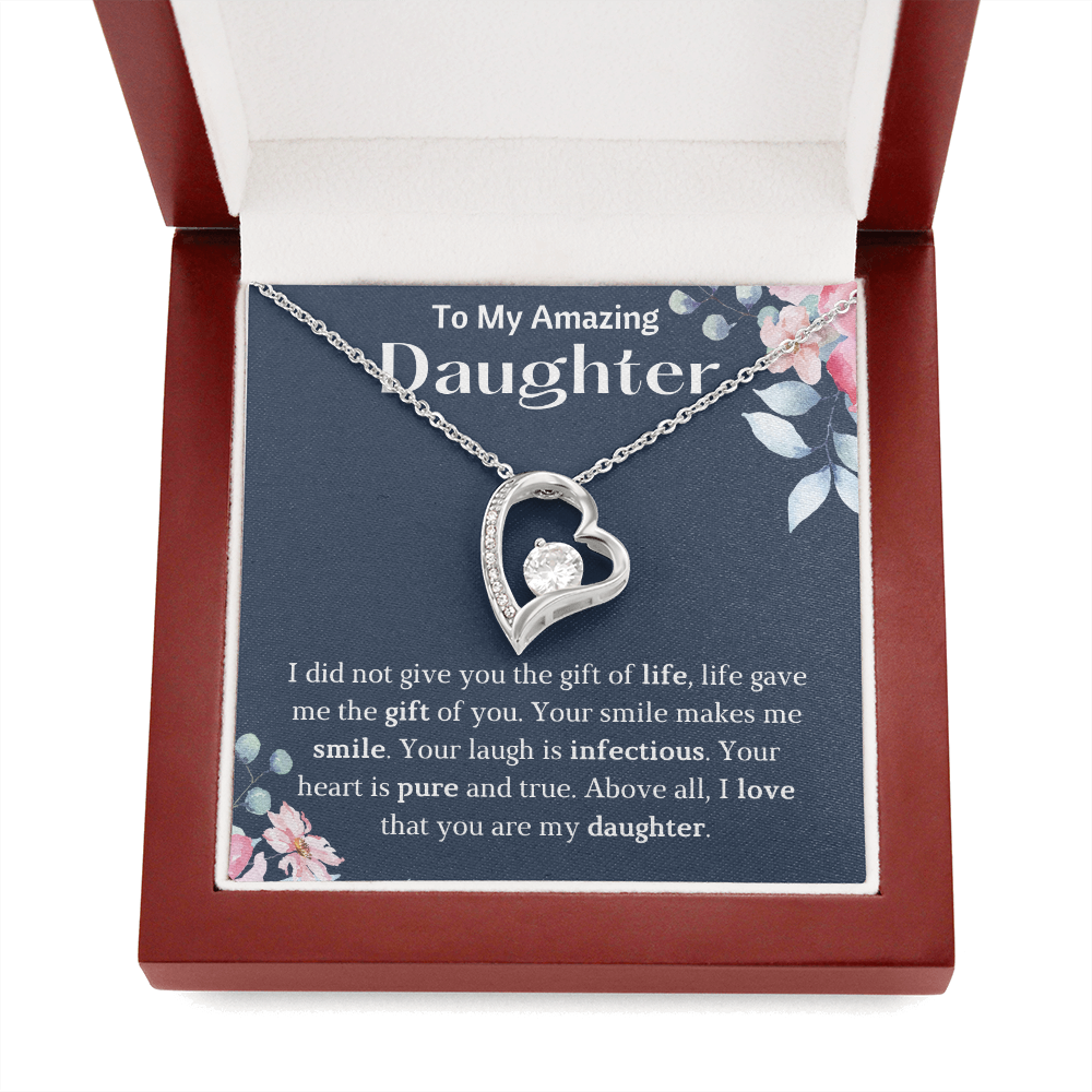 To My Amazing Daughter Heart Necklace