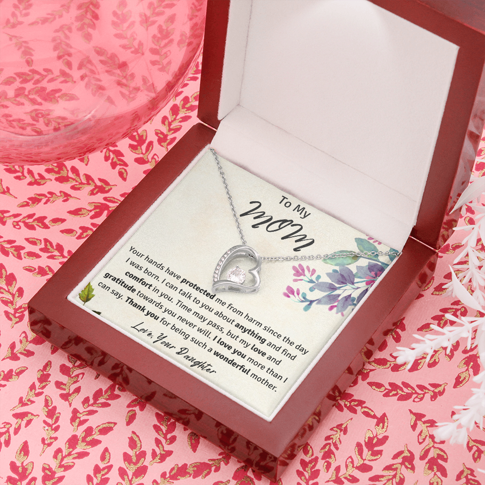 To My Mom from Your Daughter Heart Necklace