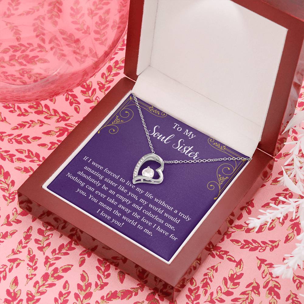 To My Soul Sister Heart Necklace