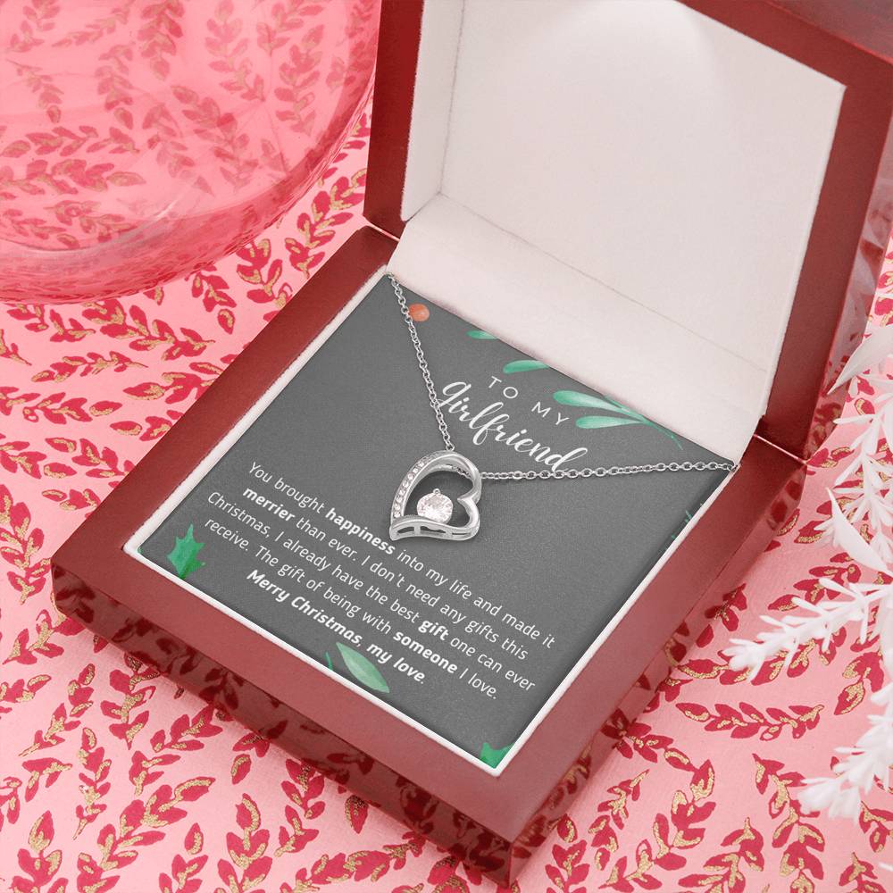 To My Girlfriend Heart Necklace Christmas Gift