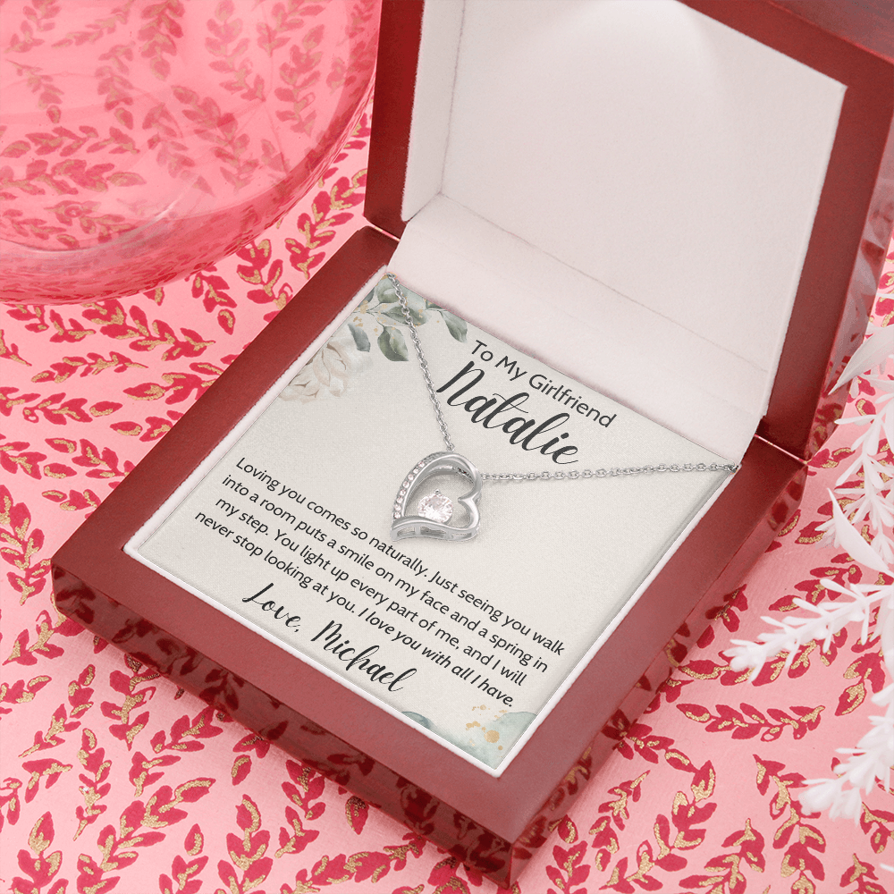 Personalized To My Girlfriend Heart Necklace