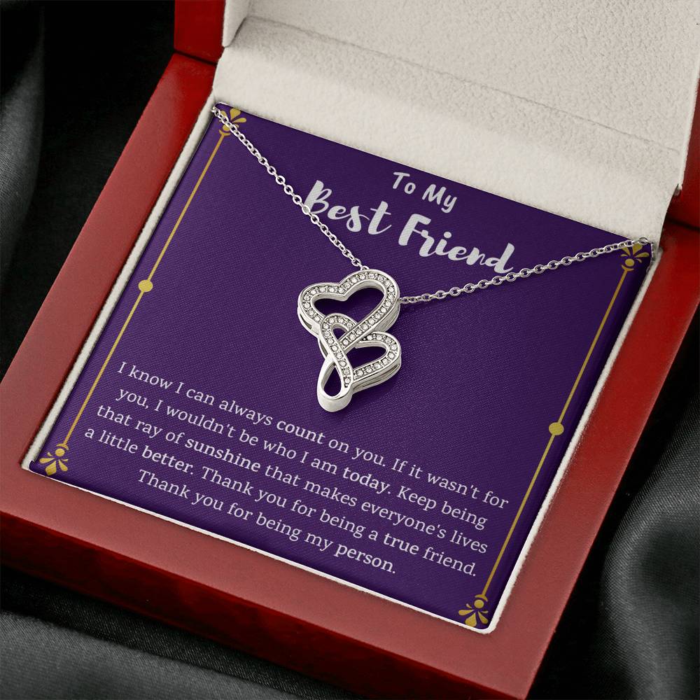 To My Best Friend Double Hearts Necklace