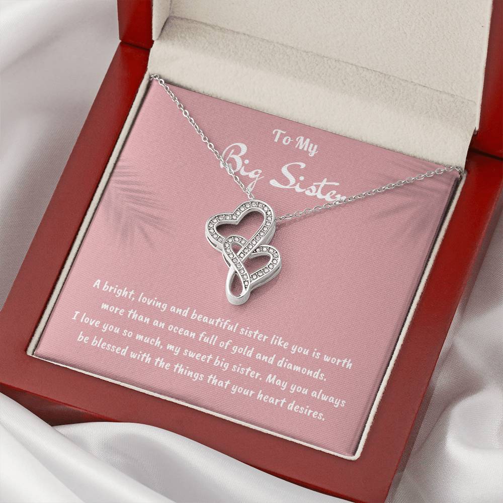 To My Big Sister Joined Hearts Necklace