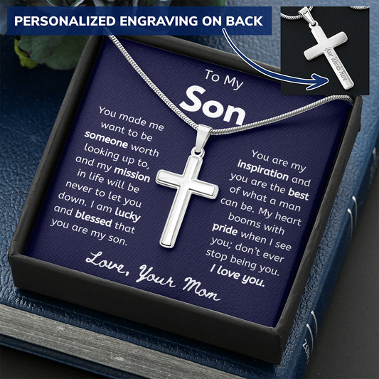 To My Son From Mom Cross Necklace