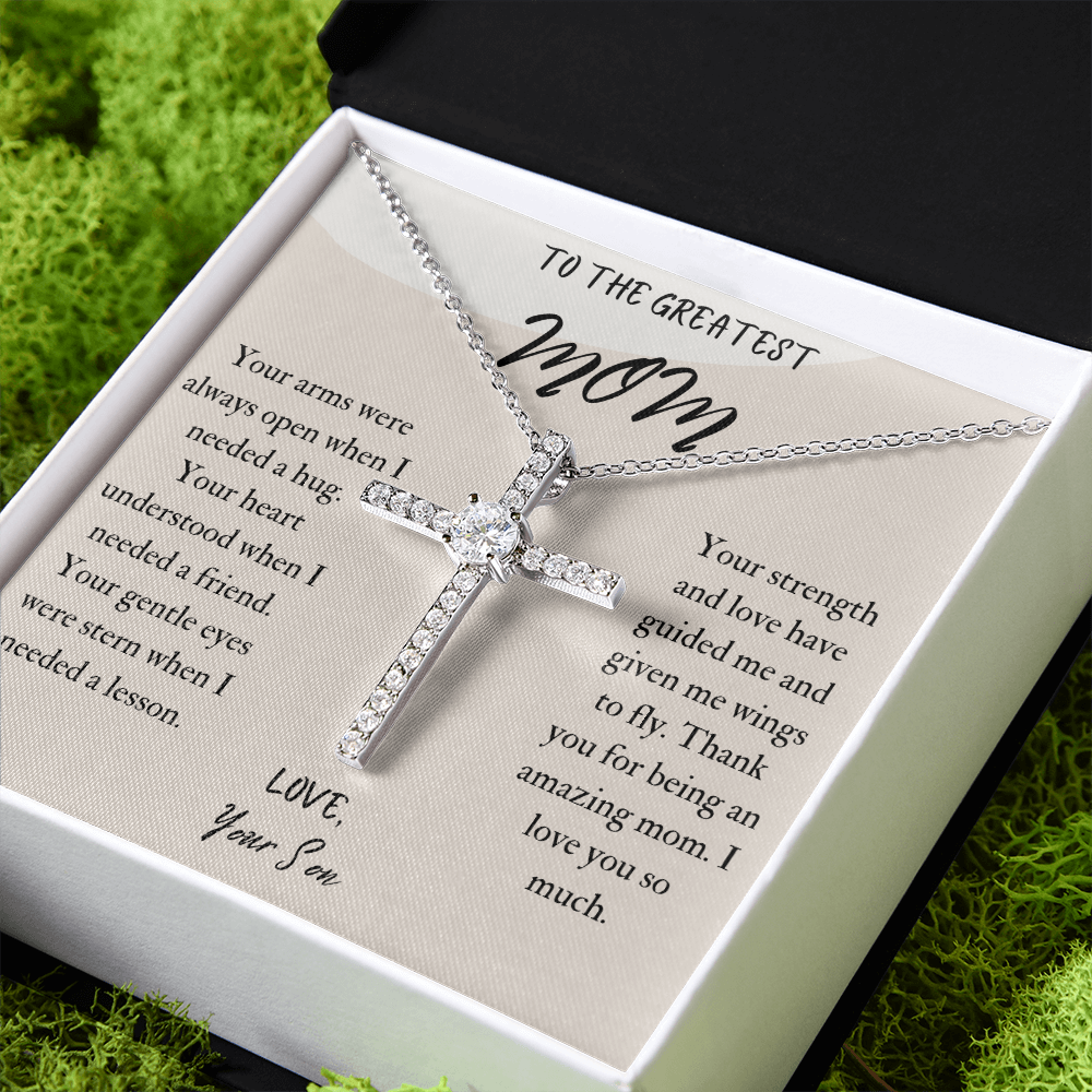 Cross Necklace Gift for Mom from Son, Mother's Day Gift for Mom from Son, Birthday Gift for Mom from Son, Gift for Mom from Son