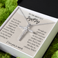 To The Greatest Mom CZ Cross Necklace