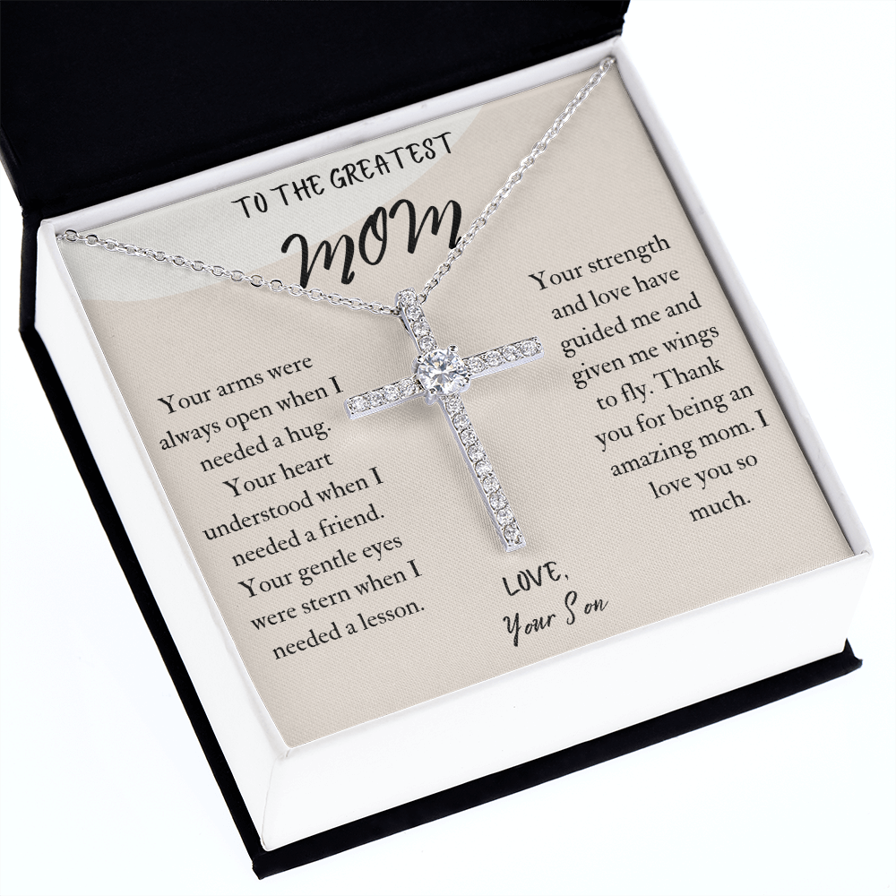 Cross Necklace Gift for Mom from Son, Mother's Day Gift for Mom from Son, Birthday Gift for Mom from Son, Gift for Mom from Son