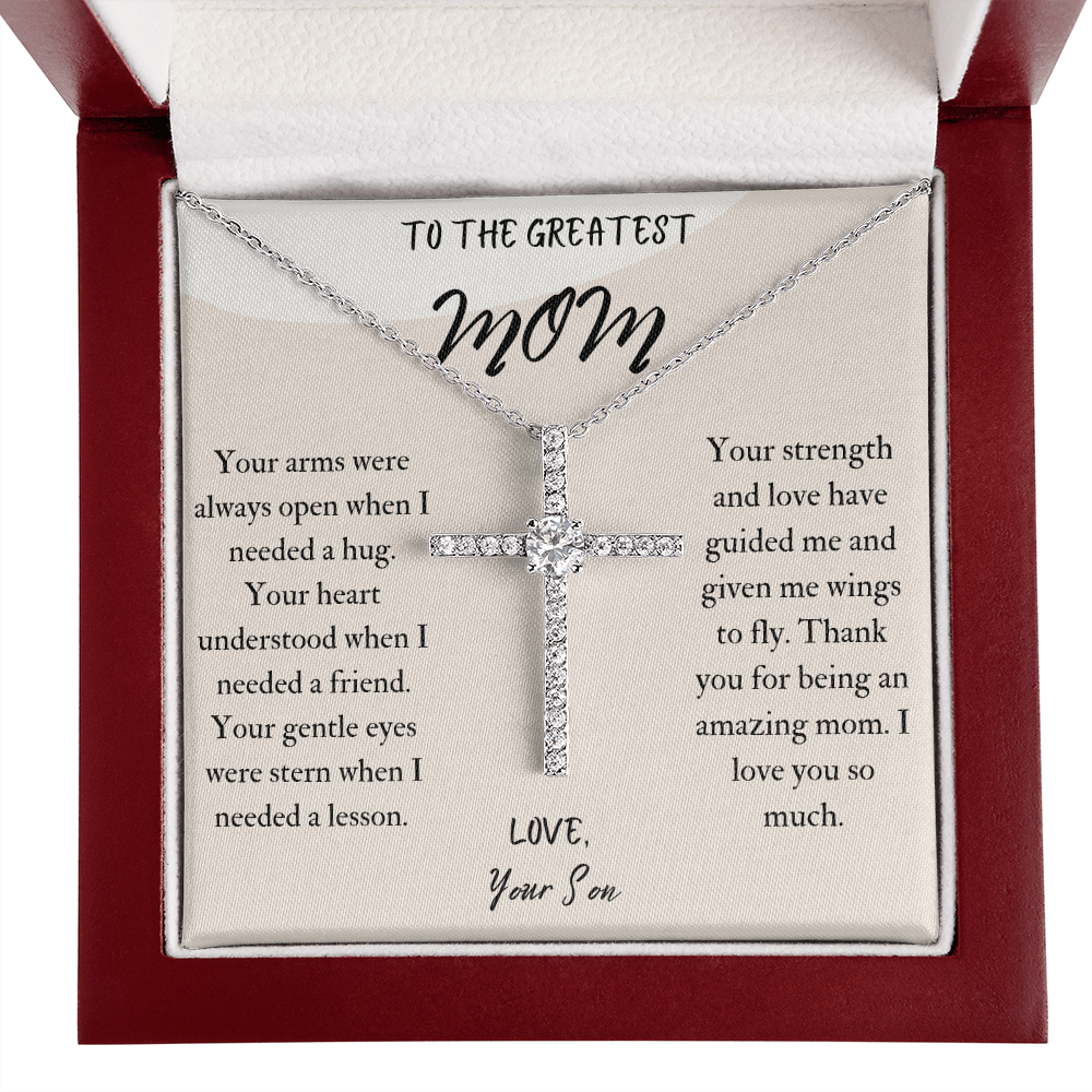 Cross Necklace Gift for Mom from Son, Mother's Day Gift for Mom from Son, Birthday Gift for Mom from Son, Gift for Mom from Son