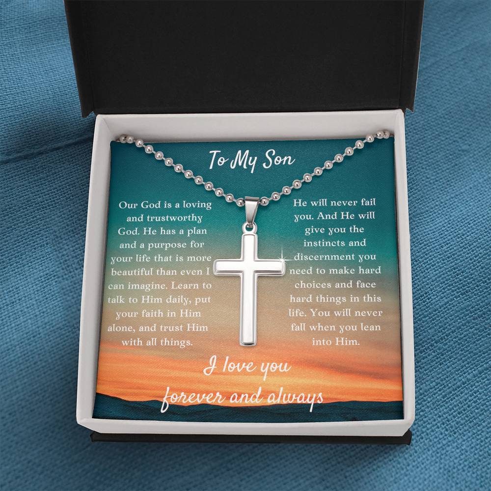 To My Son Cross Necklace