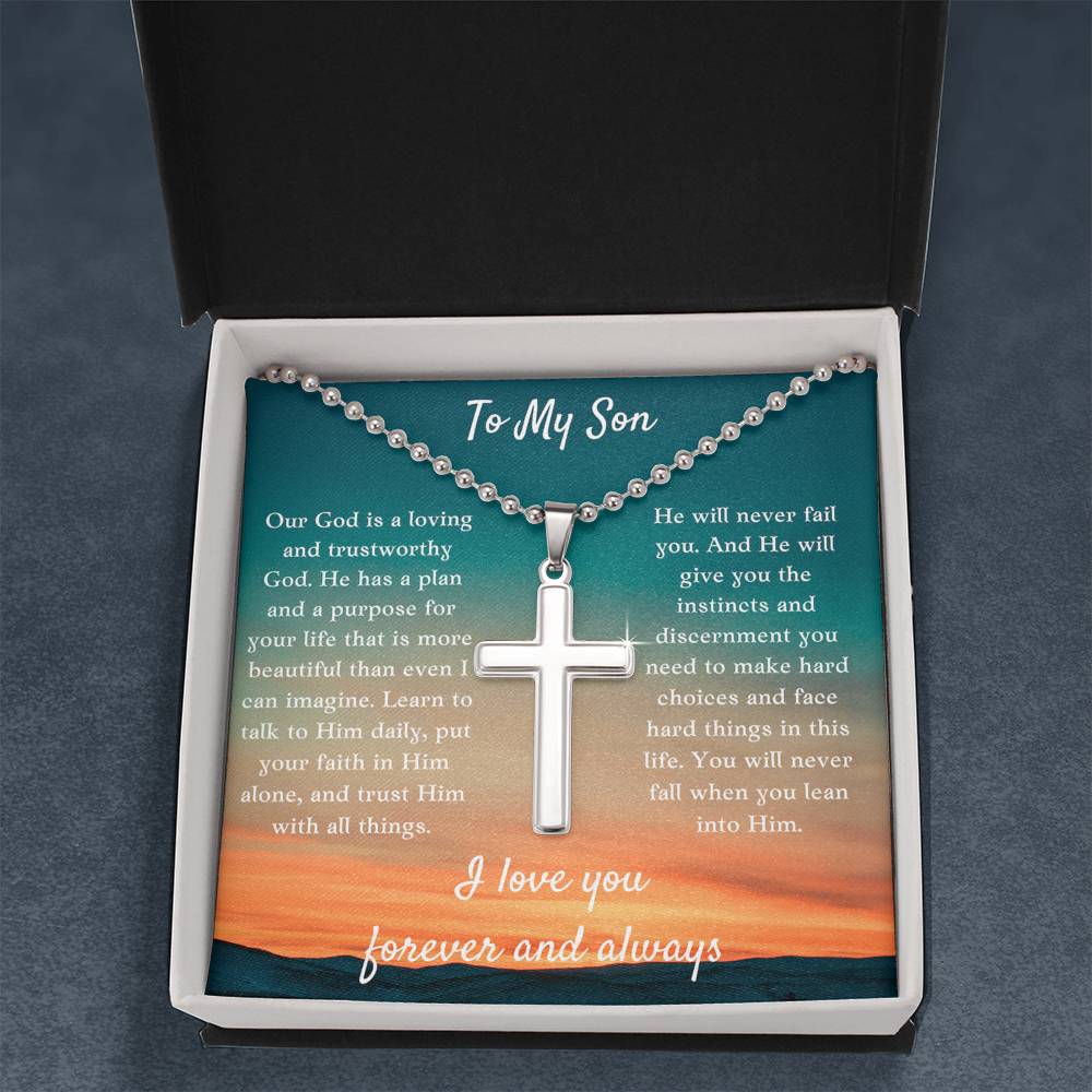 To My Son Cross Necklace