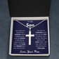 To My Son From Your Mom Ball Chain Cross Necklace