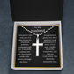 To My Husband Ball Chain Cross Necklace