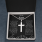 To My Son Religious Ball Chain Cross Necklace