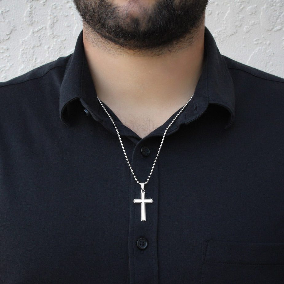 To My Boyfriend Ball Chain Cross Necklace