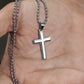 To My Son Cross Ball Chain Necklace with Mountains