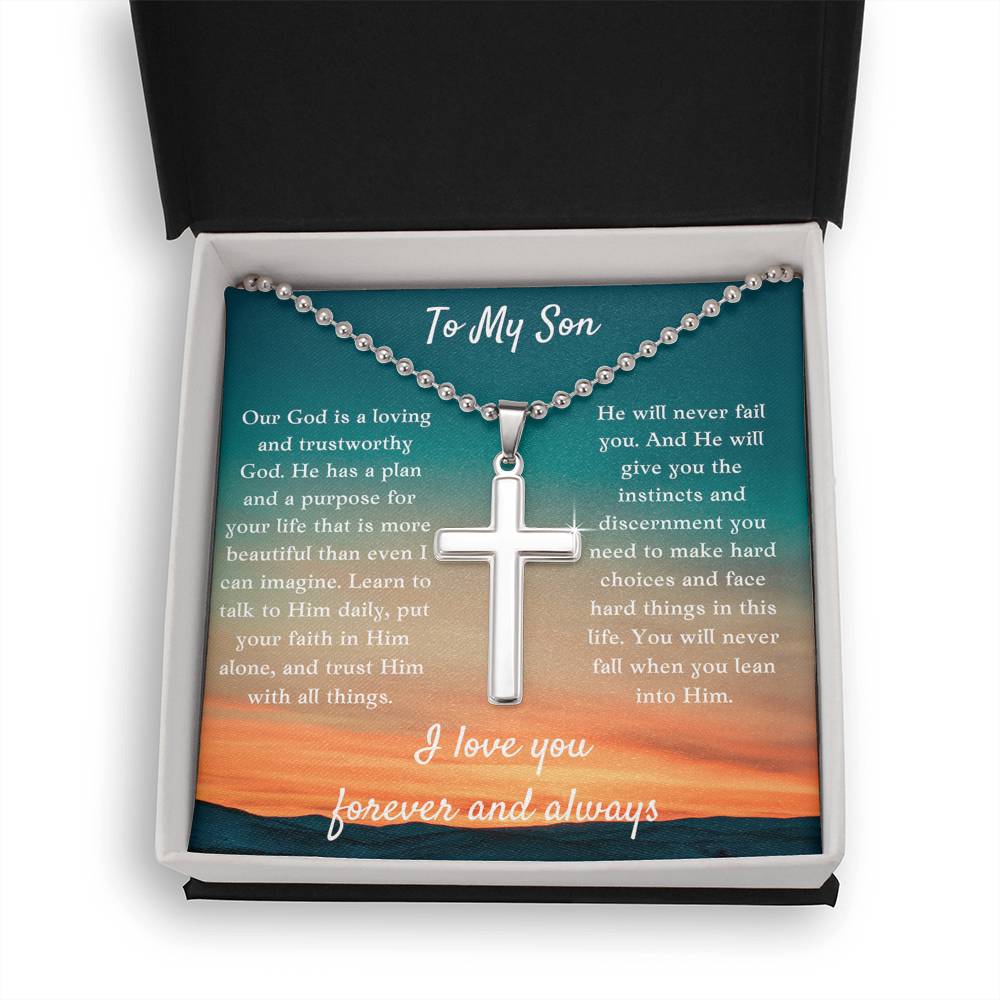 To My Son Cross Necklace