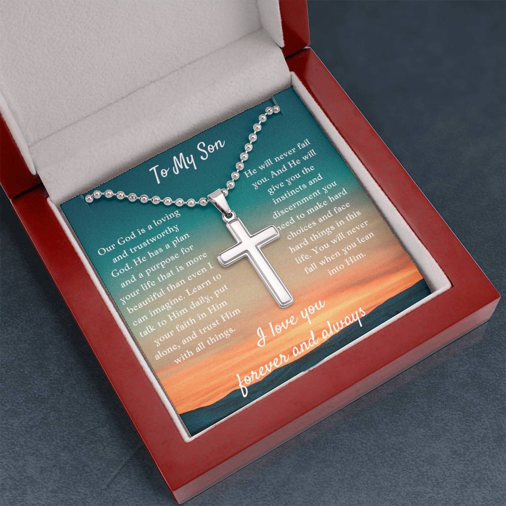 To My Son Cross Necklace