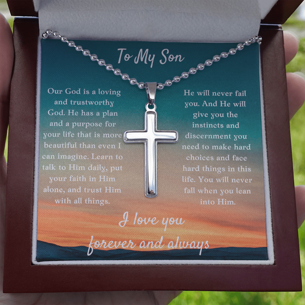 To My Son Cross Necklace