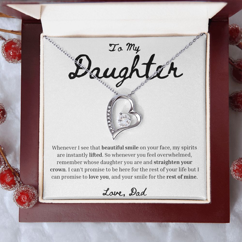 Daughter Beautiful Smile Heart Necklace