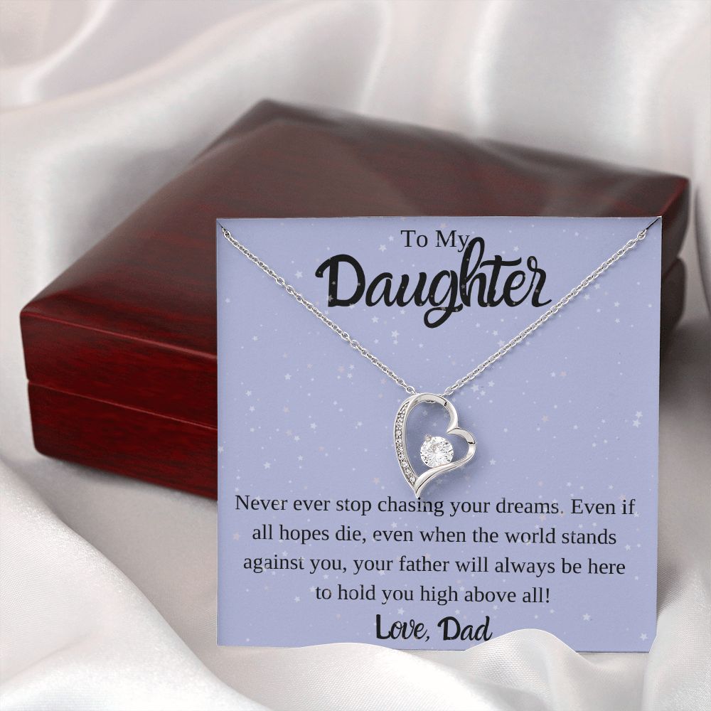 To My Daughter from Dad Heart Necklace