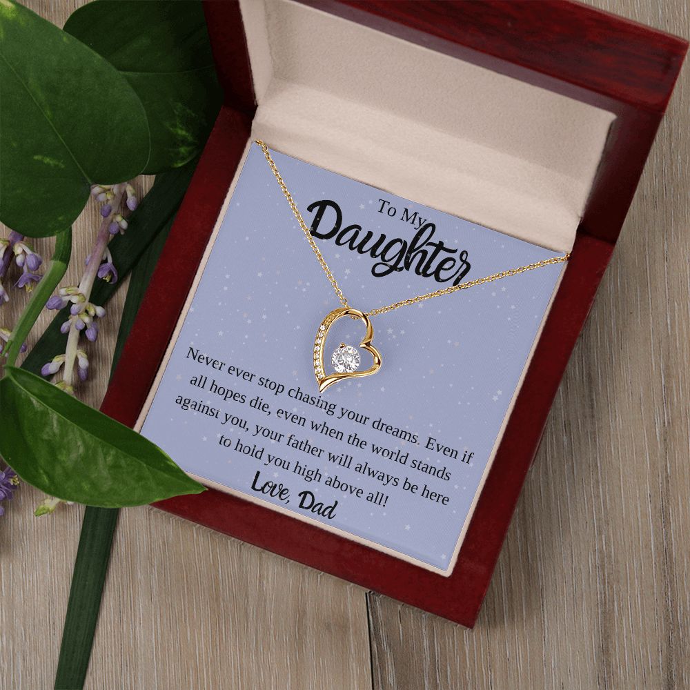 To My Daughter from Dad Heart Necklace