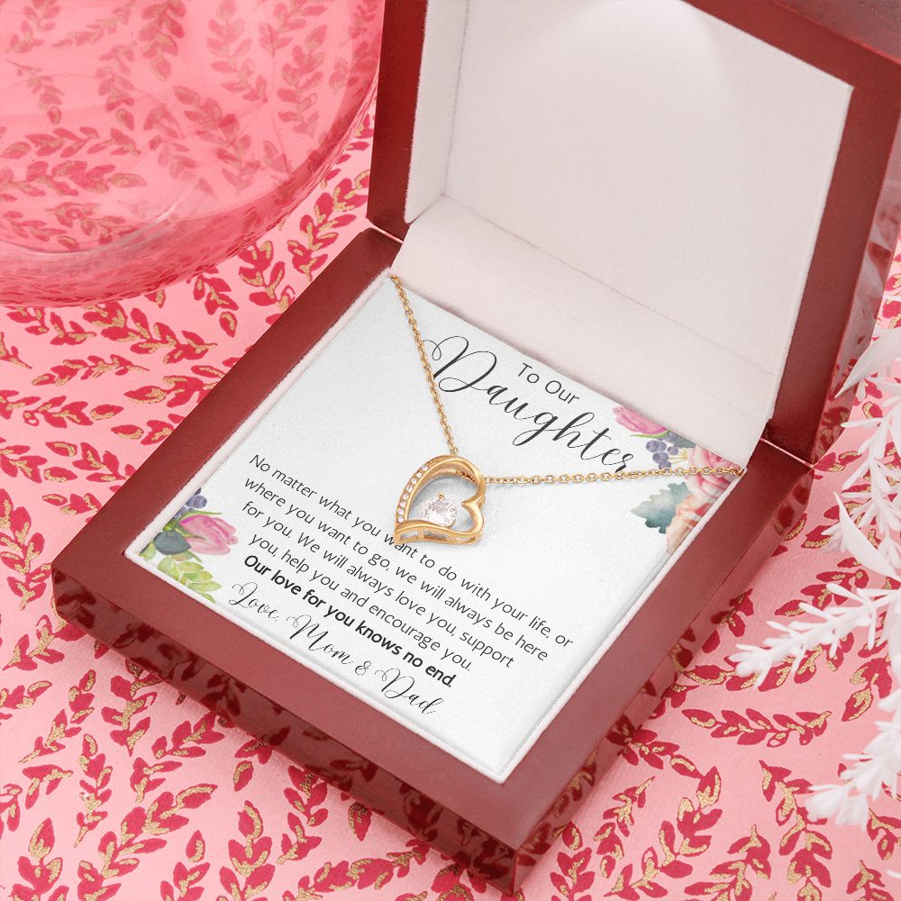 To Our Daughter Heart Necklace From Mom and Dad