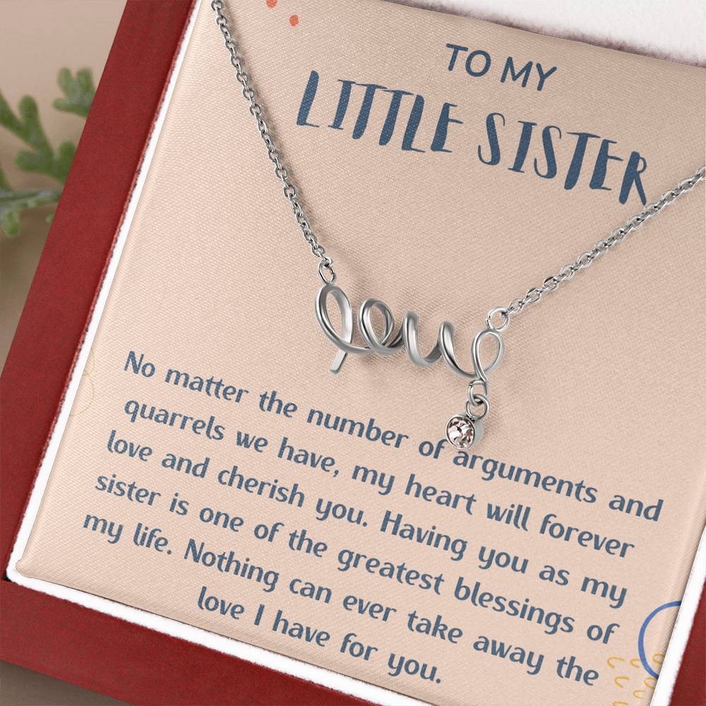 To My Little Sister Love Necklace