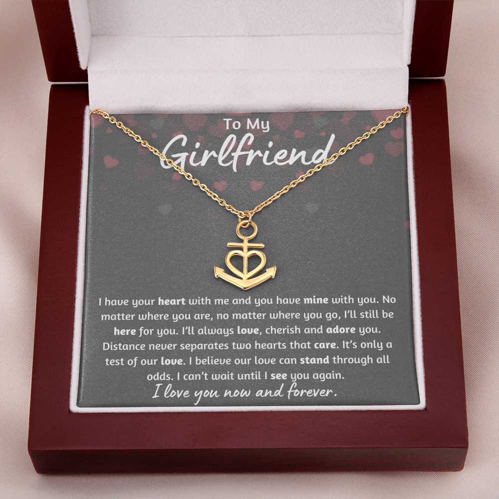 To My Girlfriend Anchor Necklace