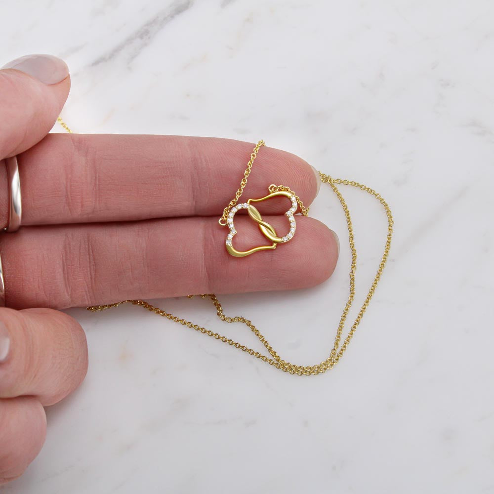 10k Solid Gold To My Beautiful Mum Infinity Hearts Necklace