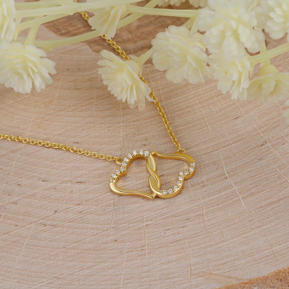 To My Girlfriend Heart Infinity Hearts Necklace