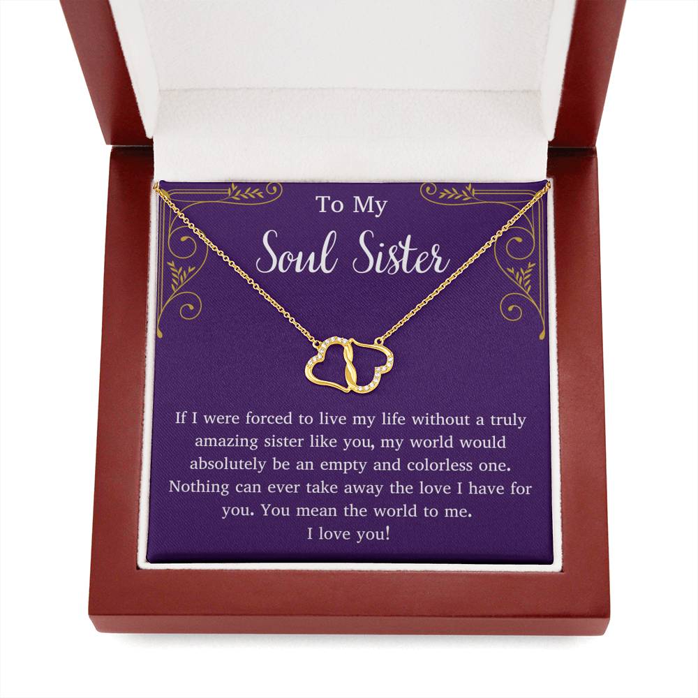 To My Soul Sister Infinity Hearts Necklace