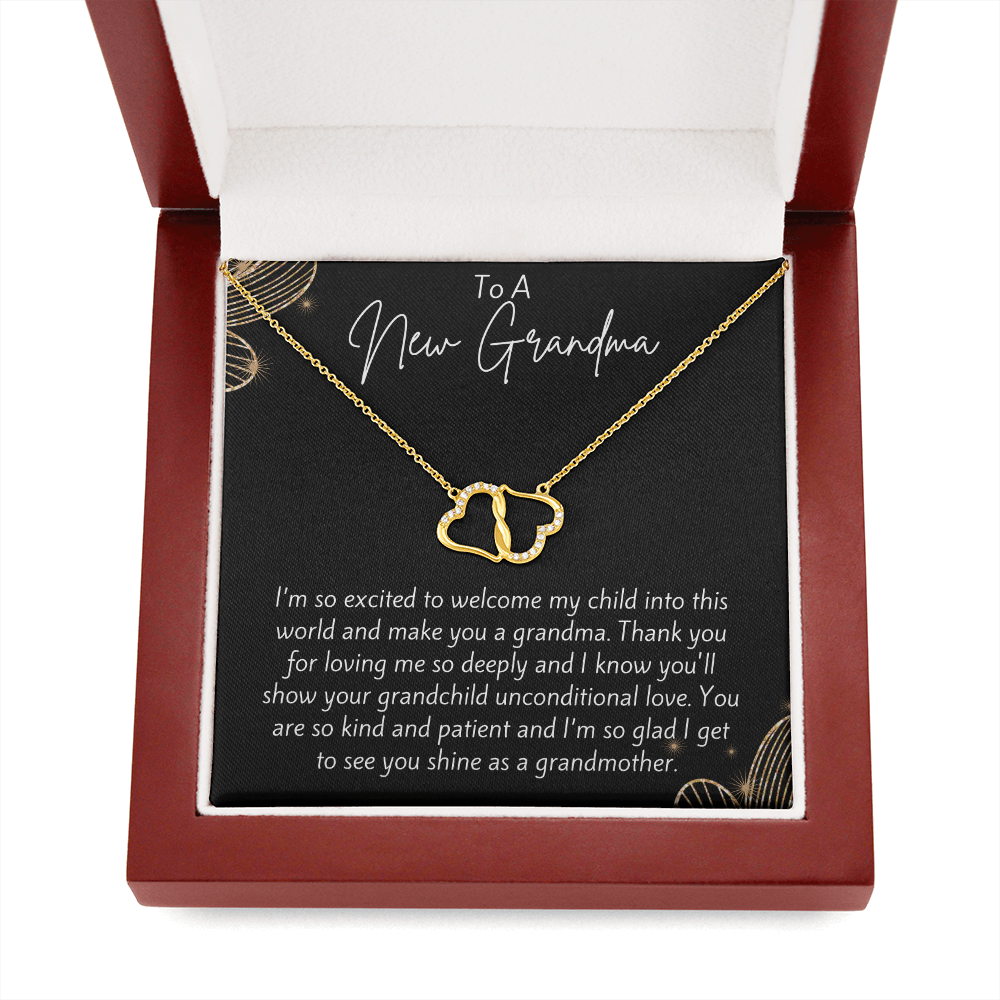 To A New Grandma 10k Solid Gold Necklace