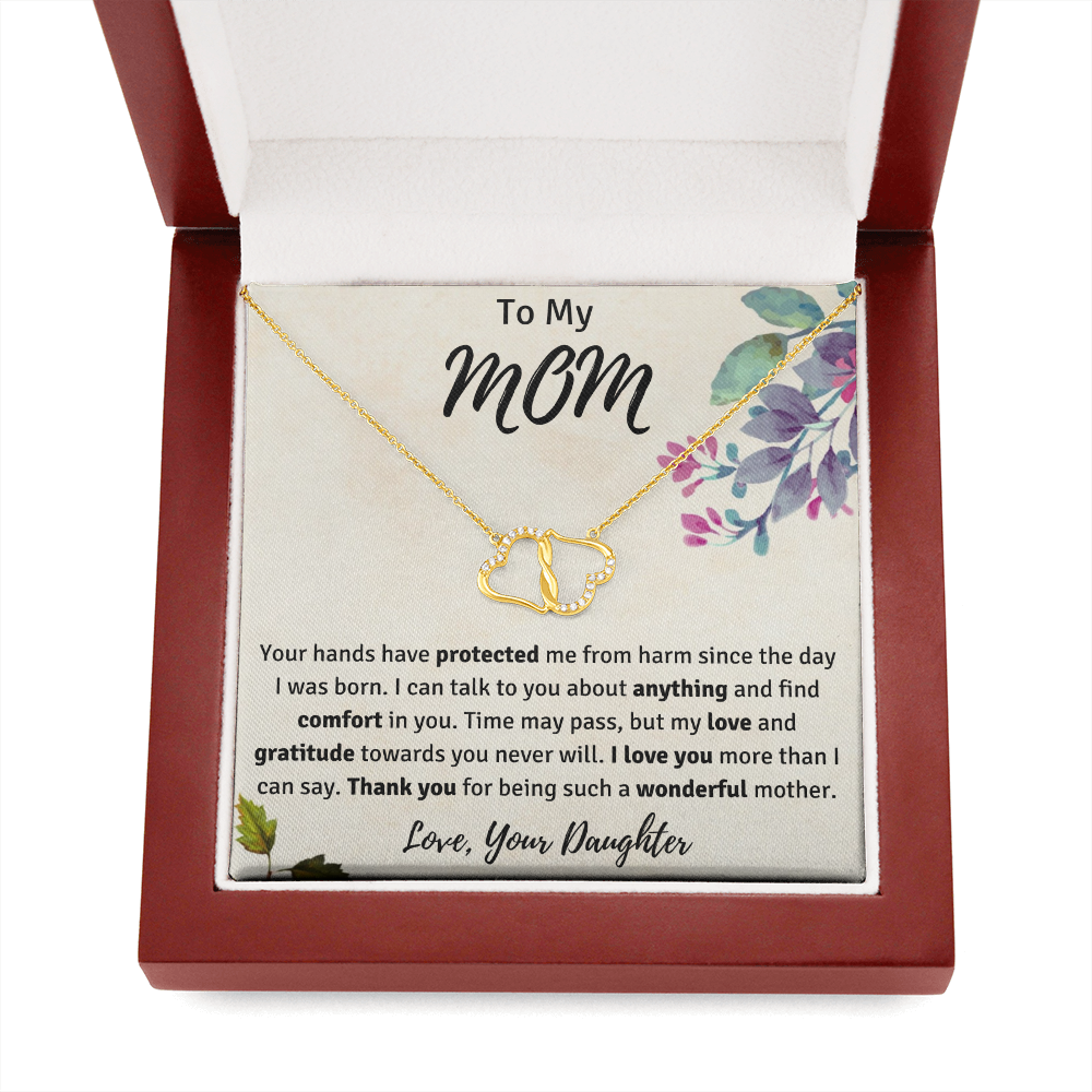 To My Mom from Your Daughter Infinity Hearts Necklace