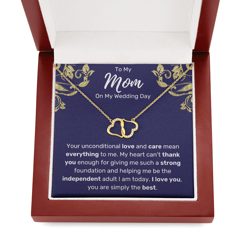 To My Mom On My Wedding Day Infinity Hearts Necklace