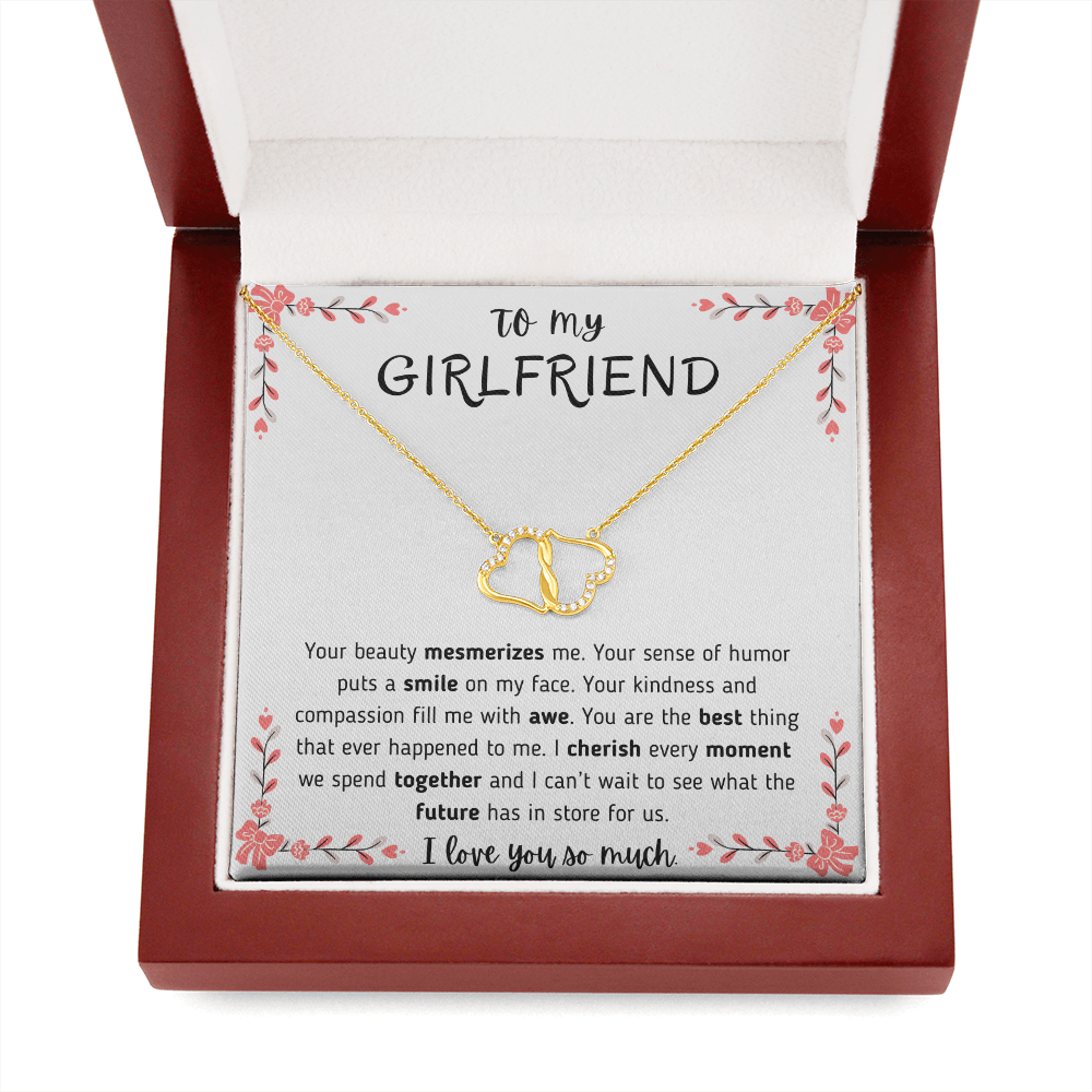 To My Girlfriend Border Infinity Hearts Necklace