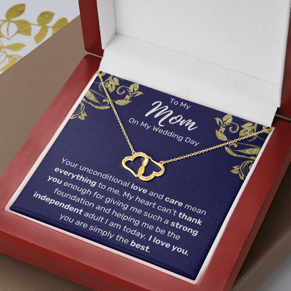 To My Mom On My Wedding Day Infinity Hearts Necklace