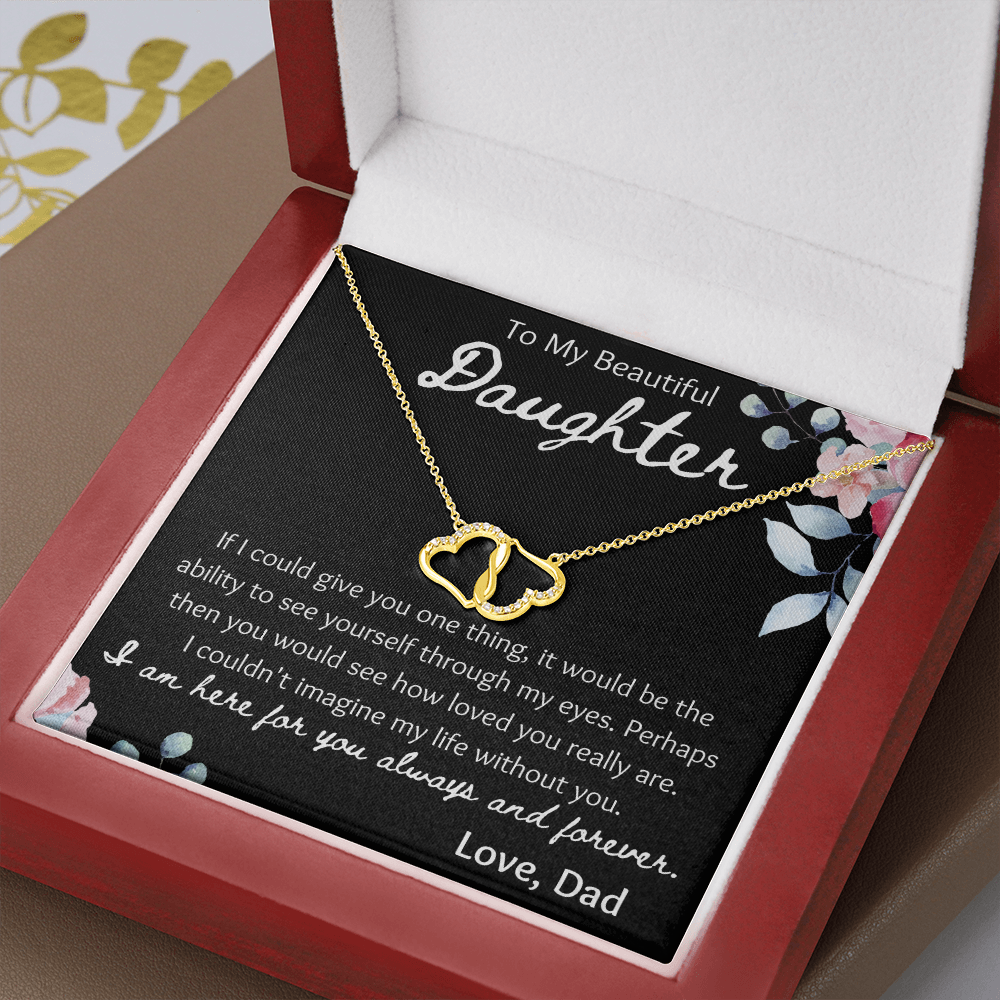 To My Beautiful Daughter Infinity Hearts Necklace