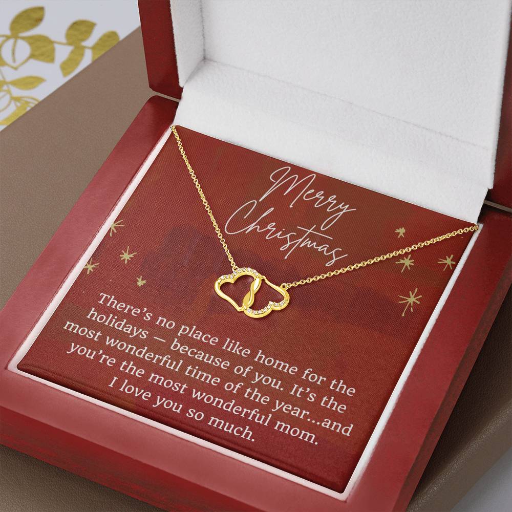 Merry Christmas to Mom Infinity Heart Necklace