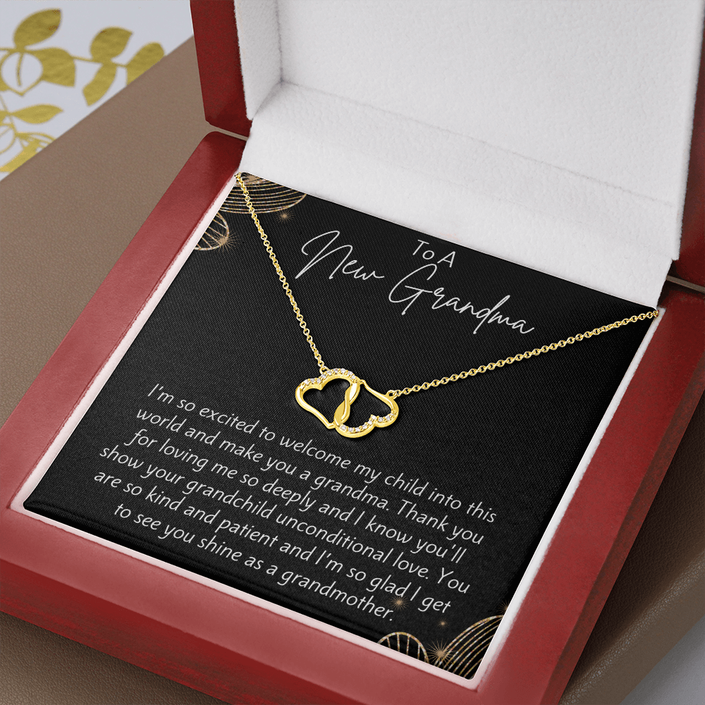 To A New Grandma 10k Solid Gold Necklace