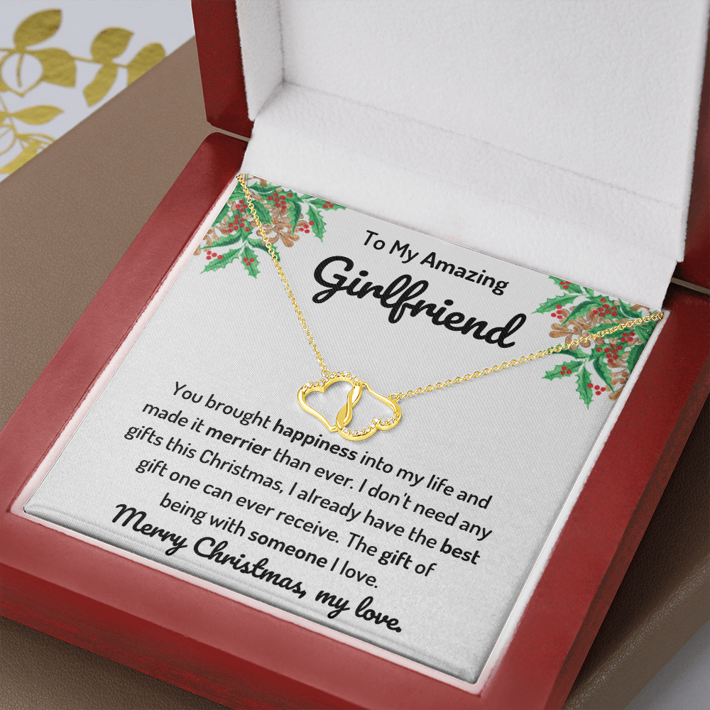 To My Girlfriend Infinity Hearts Merry Christmas Necklace