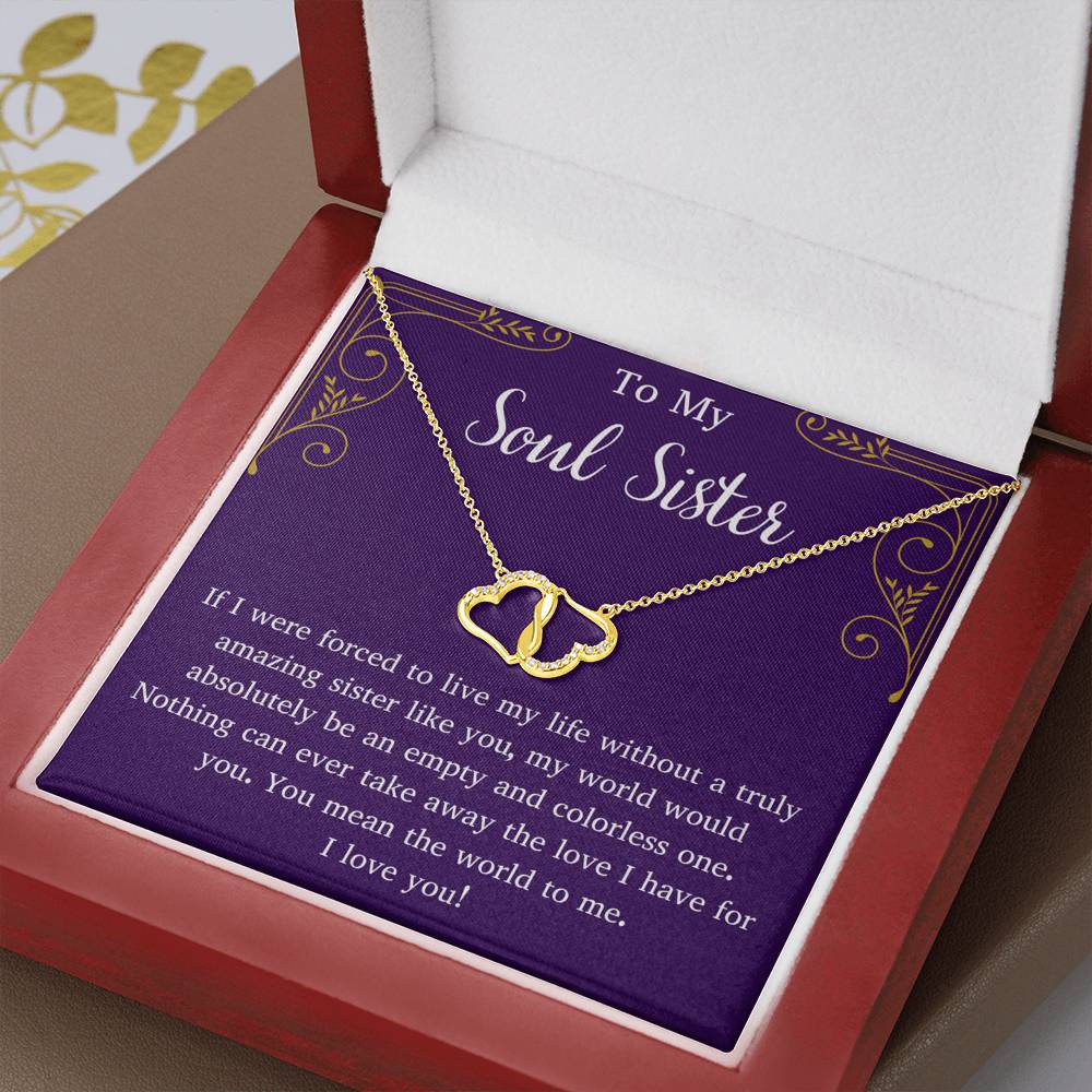 To My Soul Sister Infinity Hearts Necklace