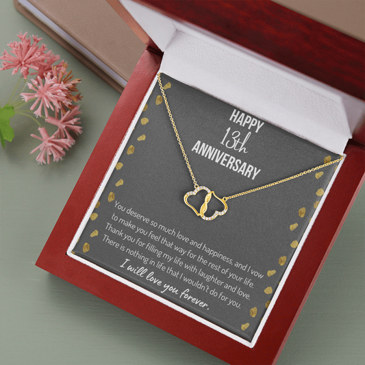 Happy 13th Anniversary Infinity Hearts Necklace