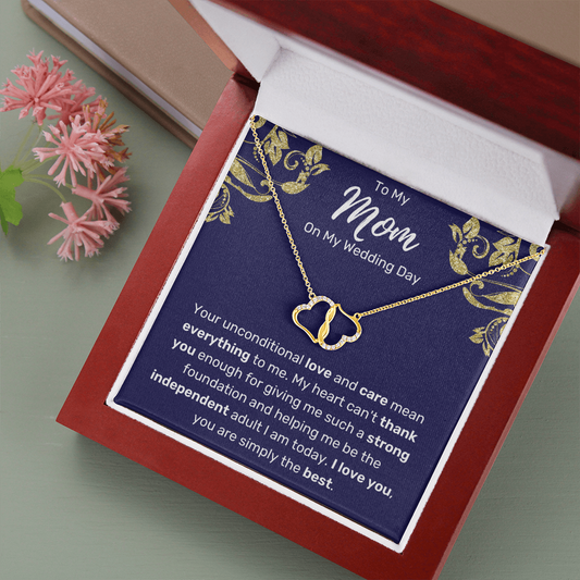 To My Mom On My Wedding Day Infinity Hearts Necklace