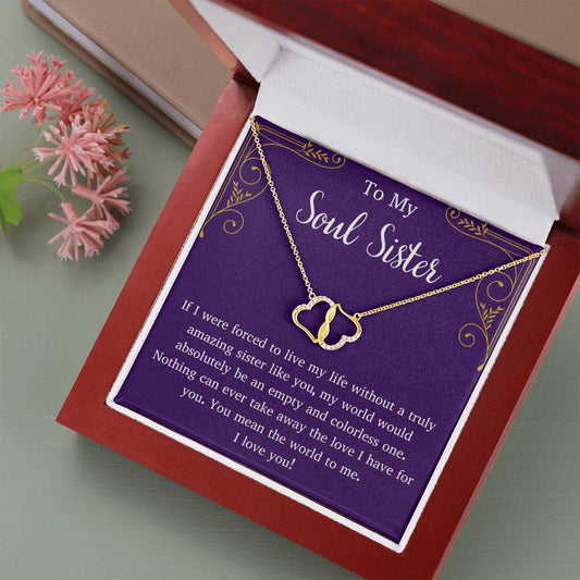 To My Soul Sister Infinity Hearts Necklace