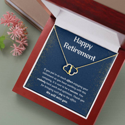Happy Retirement Infinity Hearts Necklace