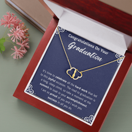 Congratulations On Your Graduation Infinity Hearts Necklace