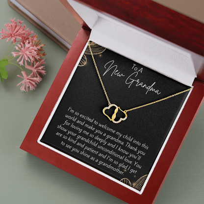 To A New Grandma 10k Solid Gold Necklace