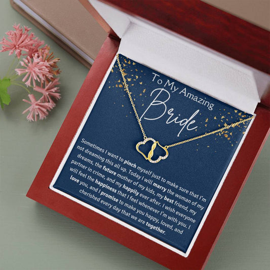 To My Amazing Bride Infinity Hearts Necklace