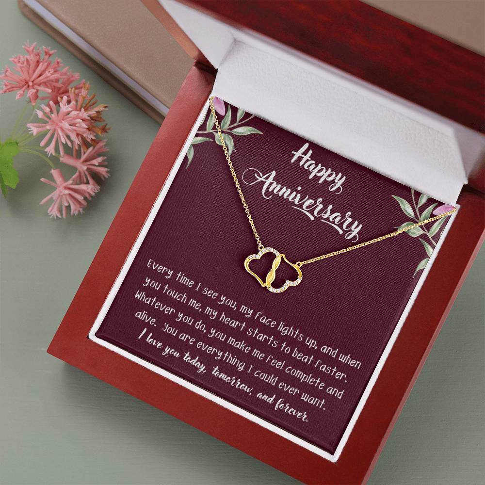 Happy Anniversary to Girlfriend Infinity Hearts Necklace